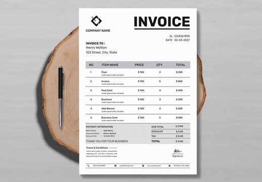 Clean Invoice Layout