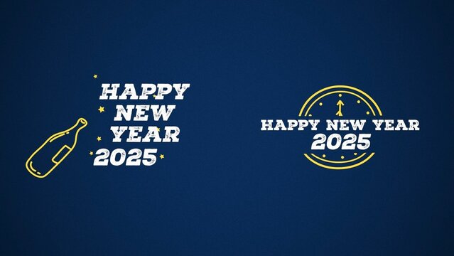 Happy New Year Poppin' Bottles Celebration Title Text Bundle
