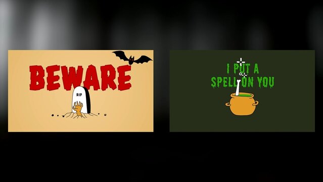 Halloween Horror Animated Drawing Title Intro Pack