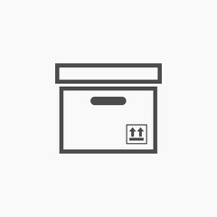 Box icon vector. parcel, carton, package sign symbol	