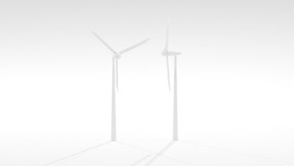 Wind Turbine Blades in 3D Render: Sustainable Energy Generation Visual
