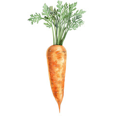 Carrot (Daucus carota) Watercolor illustration