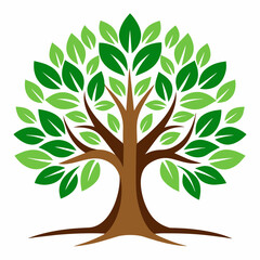Obraz premium tree with leaves vector illustration