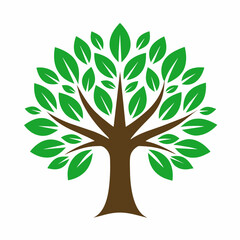 tree with leaves vector illustration