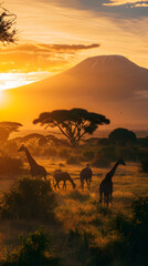 Fototapeta na wymiar The Symphony of Nature: Grandeur of Rwandan National Parks bathed in Morning Light