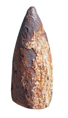Old rusted World War II ammunition shell of artillery