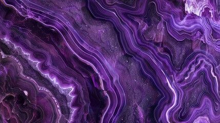 Vivid Amethyst Purple Swirls in Marble, High Contrast Veins
