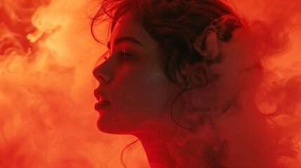 Against a vibrant red, a girl's passion ignites ambition.