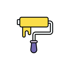 Paint Roller icon design with white background stock illustration