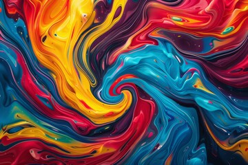 Colorful swirls of paint in an artistic and vibrant display, creating dynamic patterns that add energy to any space Generative AI