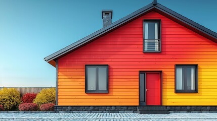 Obraz premium Row of Multicolored Buildings With Balconies
