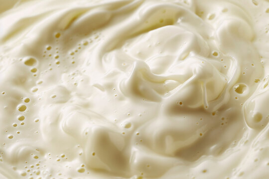 Abstract yogurt creamy heart shaped background mock up.