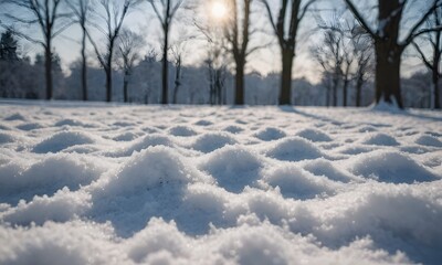 a close up of a snow covered ground with a blurry image of snow flakes and snow flakes