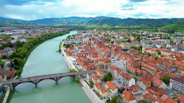 Maribor, nestled in the heart of Slovenia, is a captivating city steeped in history, culture, and natural beauty captured by drone