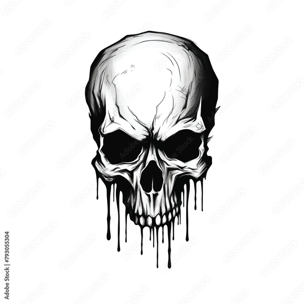 Wall mural Bull skull logo skull hand drawings female human skull lateral skull drawing skull mask logo hand pencil drawing capybara skull fogging skull pile plastic skull masks hand drawn illustrator