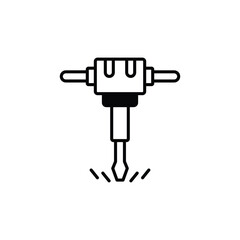 Jack hammer icon design with white background stock illustration
