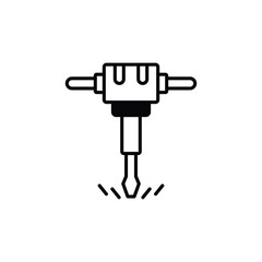 Jack hammer icon design with white background stock illustration