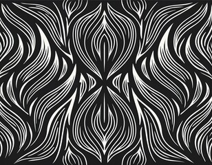 Monochrome Majesty: Premium Fashion Art Cover with Stylish Minimalist Flat Design Vector Tiger Skin Motif