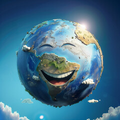 Fototapeta premium Happy smiling Earth