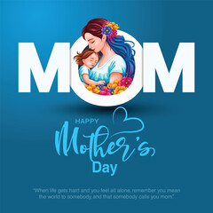 Obraz premium mothers dayHappy mother's day greeting. Loving Mother holding son. Family holiday and togetherness. abstract vector illustration design.