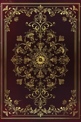 Red and Gold Floral Design Book Cover