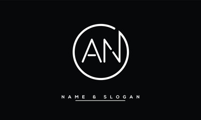 AN, NA, A, N Abstract Letters Logo Monogram - obrazy, fototapety, plakaty