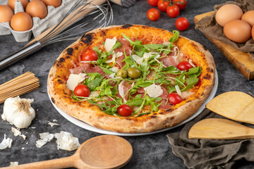 pizza with mushrooms
