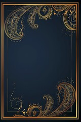 Blue and Gold Background With Gold Border