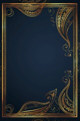 Blue and Gold Background With Gold Border