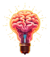 Artificial intelligence light bulb brain AI concept