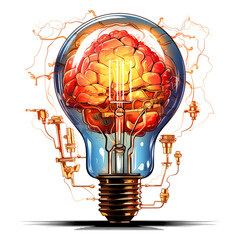 AI light bulb brain artificial intelligence concept
