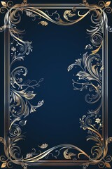 Blue Background With Gold Frame