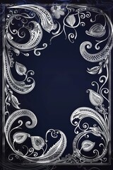 Black and White Paisley Pattern for Mothers Day Greeting Card