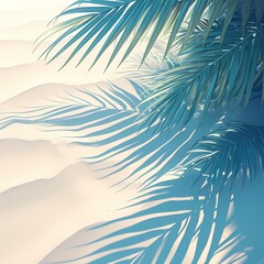 Fototapeta na wymiar Enchanting Sunset on an Uninhabited Island with Palm Trees and Sand