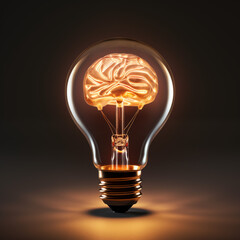 AI light bulb brain photo artificial intelligence concept
