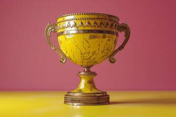 Separately standing yellow cup