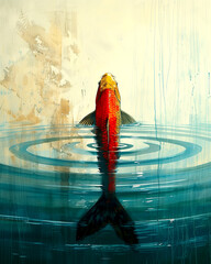 golden fish illustration - 793073913