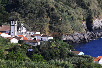 View of the village, Porto Formoso, Sao Miguel, Azores