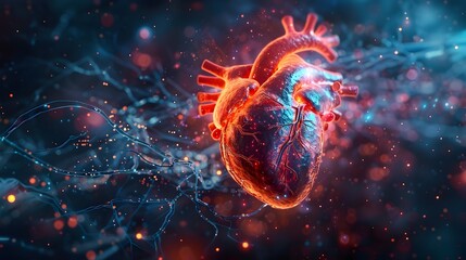 Pulsing Cardiovascular Paradox:An Explosive Cosmic - obrazy, fototapety, plakaty