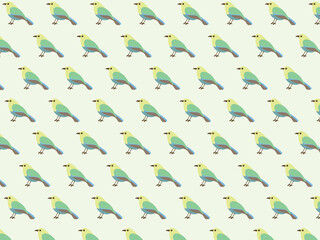 seamless pattern with birds in diagonal rows
