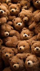 Teddy bear sleeping together and squeezing each other and squinting сreated with Generative Ai