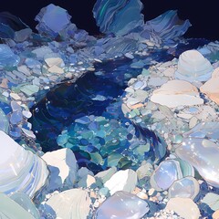 Pearl Oysters' Secret Sanctuary: A Unique Ocean Landscape - obrazy, fototapety, plakaty