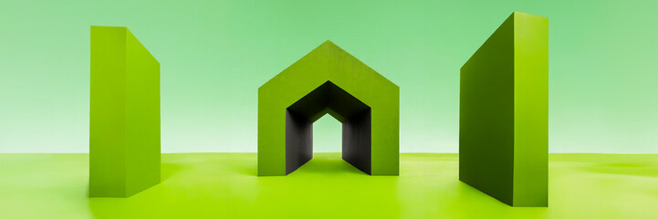 green house icon design 3d logo