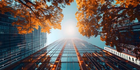 Autumn Cityscape Reflects Thriving Business and Financial Opportunities in a Modern Urban Environment