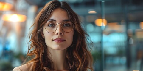 Confident Redheaded Female Professional in Corporate Finance Setting