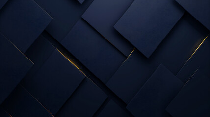 Abstract dark blue and gold rectangular background banner design angles