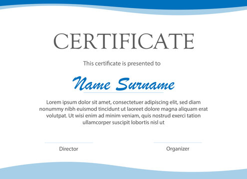 Simple Light Blue Certificate Template Design