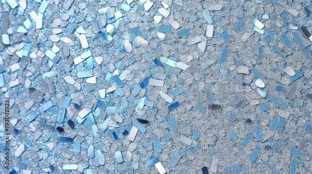 Poster abstract shiny background with blue glitter waves. scattered confetti sparkles with light blue color