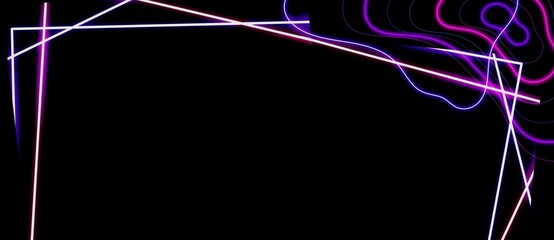 lighting waves and lines abstract with black background illustration 