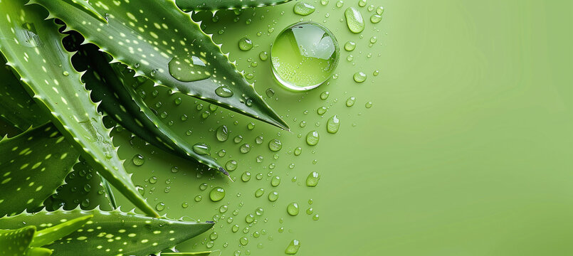 Soothing Aloe vera care green. Water gel